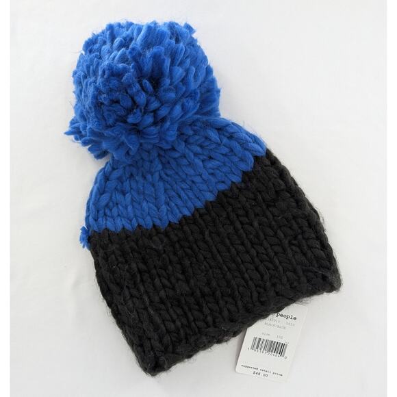 Free People Cozy Up Color Block Pom Beanie Hat - Picture 2 of 5